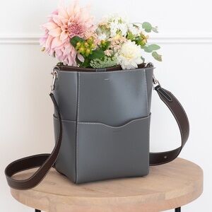 New Aallyn Leather Bucket Bag with 2 straps.